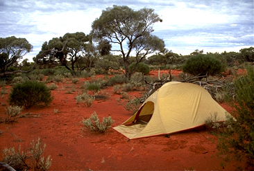 Picture of a tent in outback